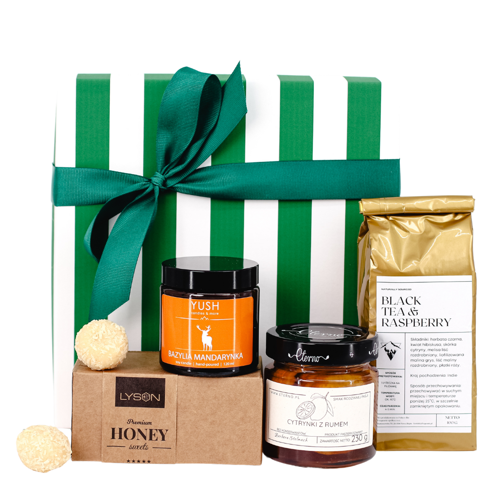 Zestaw prezentowy zielone i złote